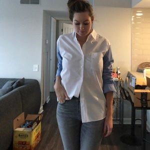 ASOS color block button down